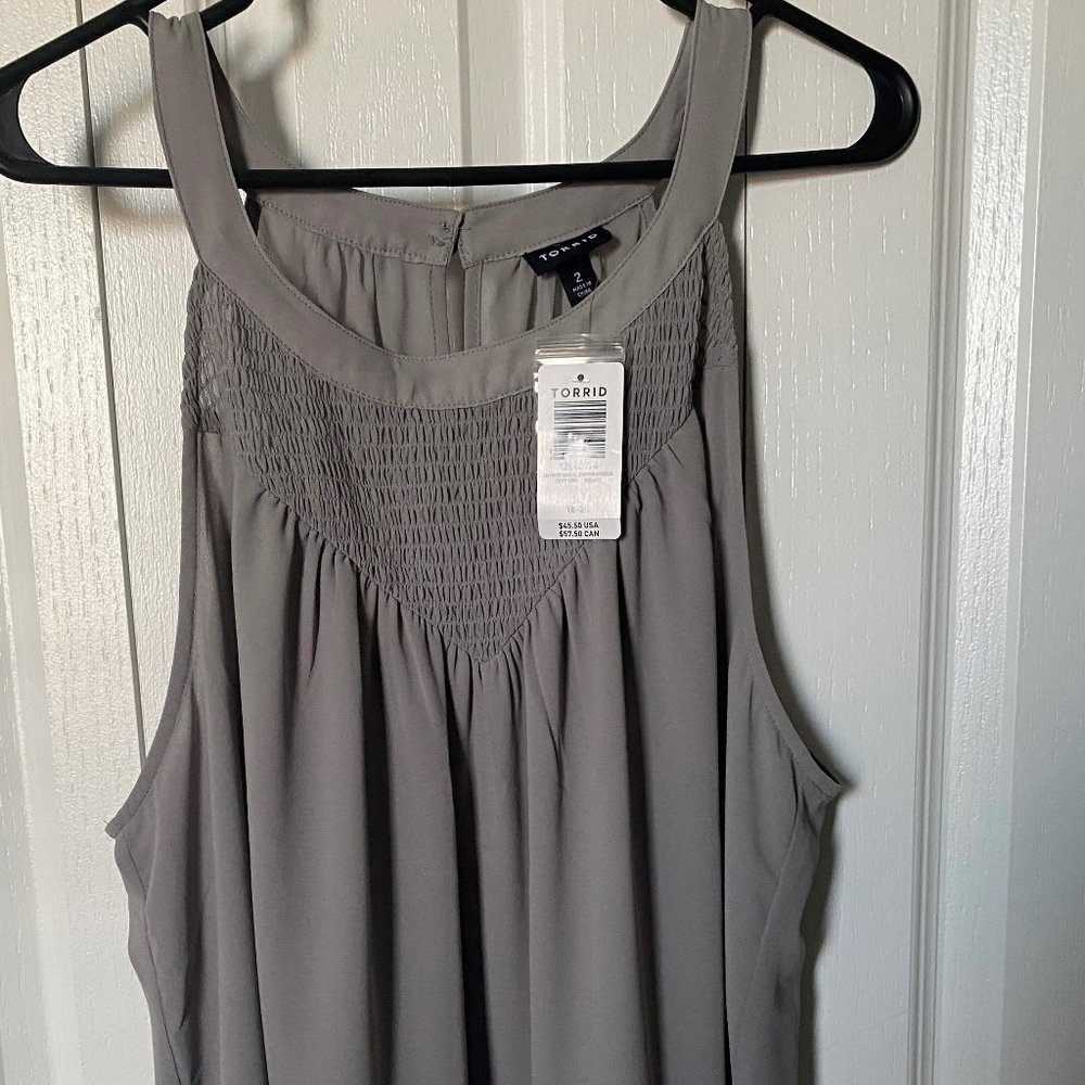 Gray Chiffon Goddess Tank